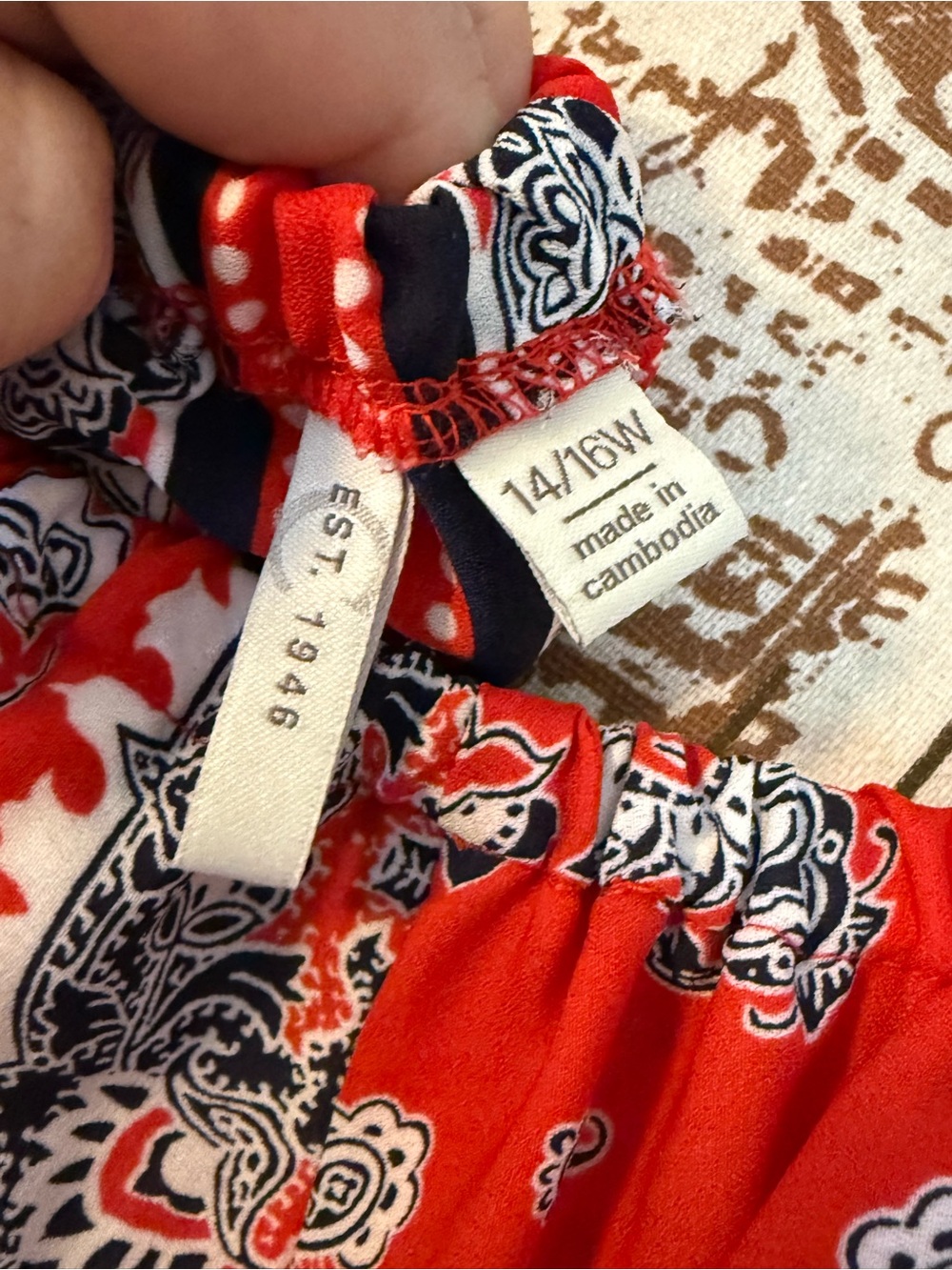 NEW - Cato Red Bandana Print Peasant Tunic - Size 14/16W - Picture 2 of 7
